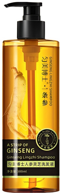 인삼 영지 샴푸 Ginseng & Ganoderma Shampoo 두피 유분 조절 비듬 제거 탈모 방지 모발 재생, 1개, 300ml