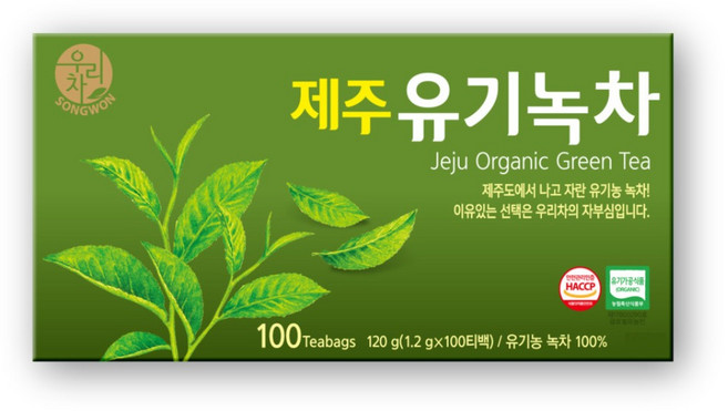 우리차 제주 유기녹차, 1.2g, 100개입, 1개