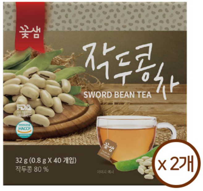 꽃샘 침출티백 작두콩차 40T, 800mg, 2개, 40개입