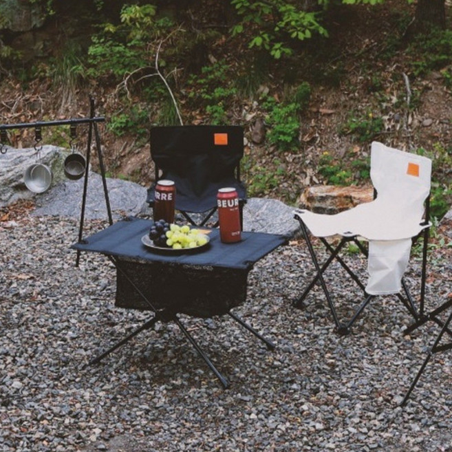 문캠핑 초경량 테이블 피크닉 차박 파우치포함, 베이지