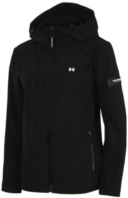 로켓그로스_험머 여성 H3 스포츠 라이크라 링클프리 바람막이 후드자켓 블랙