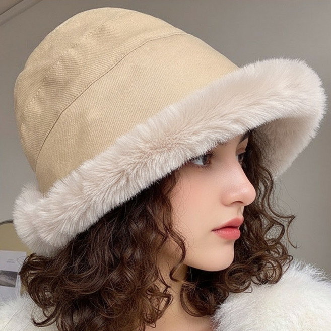 고샤인 여성 가을 겨울 방한 버킷햇 털모자 벙거지 모자