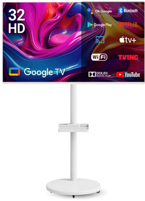 무빙큐빅스 화이트에디션 32인치 HD 삼탠바이미 퍼스트 셋트 이동식 스마트TV 삼텐바이미 중소바이미, 고객직접설치, 스탠드형, 81cm/32인치