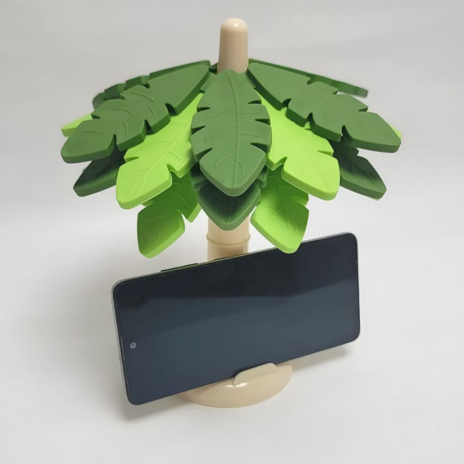 레인포우 야자수 나무 실리콘 트리 냄비 받침대, 1개, 그린