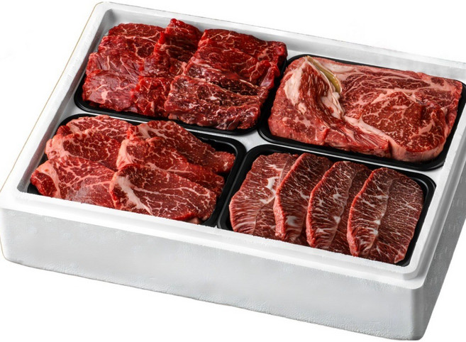 남도고기왕 1++등급구이용 한우 선물세트, 1++등심부채살안심1.2kg한우구이선물세트, 1세트