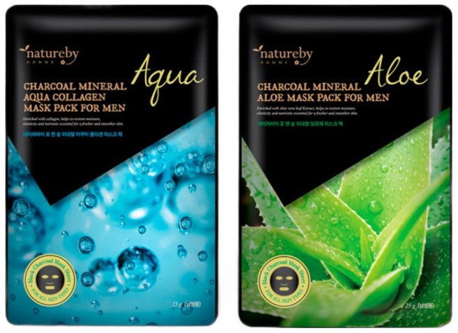 네이처바이 남성용 마스크팩 알로에 10매, 25ml