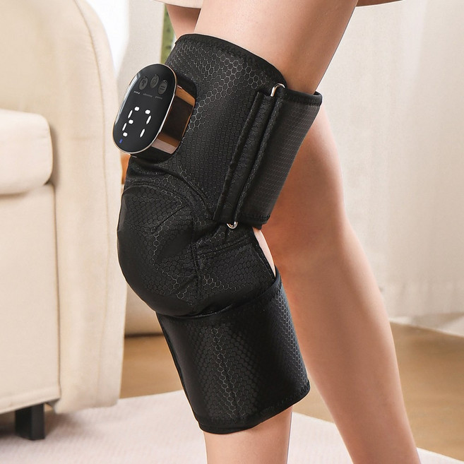 Gaayou 3in1 에어백 무릎 마사지기 다리 온열 진동 안마기 종아리 허벅지 공기압 찜질기 3단계 강도조절, 1개