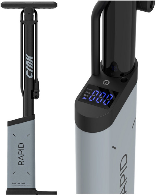 크랭크 라피드 RAPID 자전거 로드 MTB 디지털 스마트 에어 펌프, 메탈릭 블루, 1개
