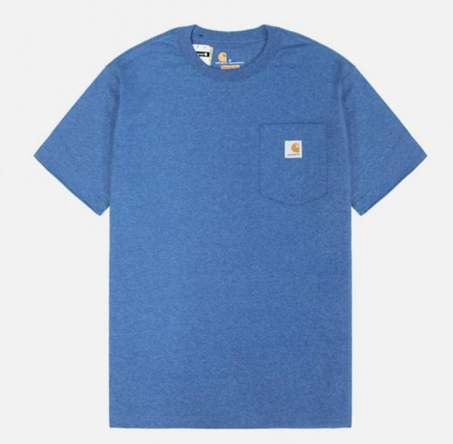 칼하트 (K87) 워크 포켓 반팔티 LIGHT COBALT HEATHER (H11)
