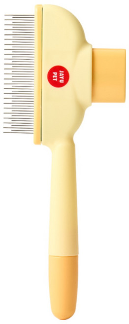 자유펫 매직 그루밍 브러쉬 강아지 고양이 죽은털 엉킨털 관리 디쉐딩 빗, 1개, 노란색