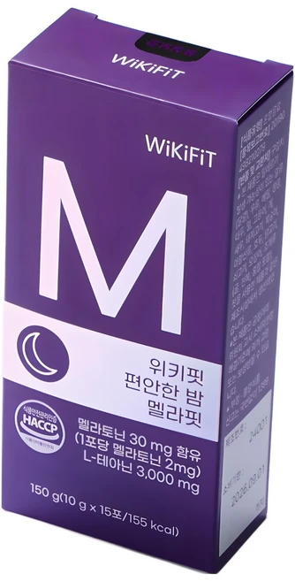 위키핏 편안한 밤 멜라핏 액상형 천연 식물성 멜라토닌 2mg 함유 10 000mg 15포, 60개, 10g - 쿠팡
