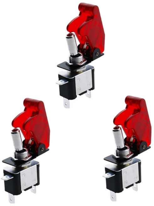 JK LED 전투기 스위치 레드 램프 토글 DC12V DIY 버튼 자동차, 3개