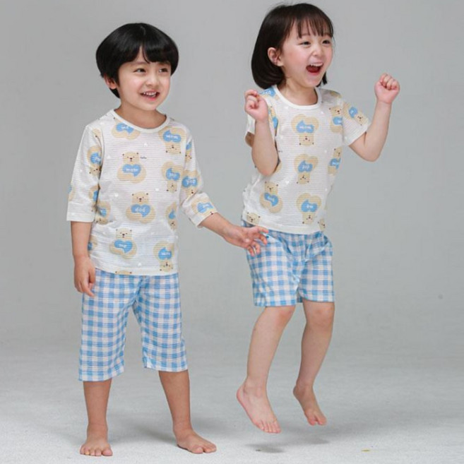 아동용 간절기 7부 쟈가드 실내복 150호 160호 국내생산 홈웨어 남아 여아