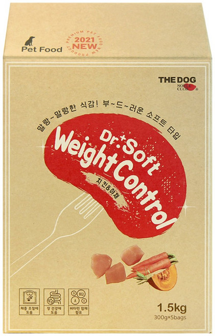 더독 강아지 닥터소프트 기능성 사료, 다이어트(체중감소), 1.5kg, 1개