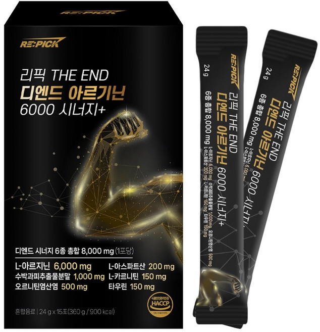 리픽 디엔드 아르기닌 6000 시트룰린 오르니틴 시너지+, 30개, 24g