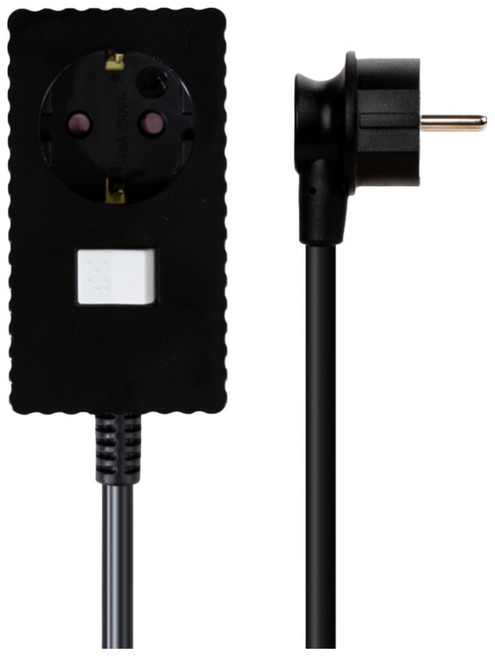 (안전커버 증정)파워존 웨이브 멀티탭 개별 절전 스위치 과부하차단 연장선 멀티콘센트 전기코드 1구 50cm 1.5m 3m 5m 7m 10m, 연장선 1구 블랙, 1개