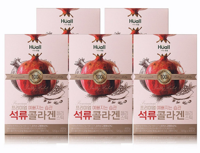 휴올 석류콜라겐 젤리스틱 프리미엄 콜라겐 2000mg, 5박스, 20g