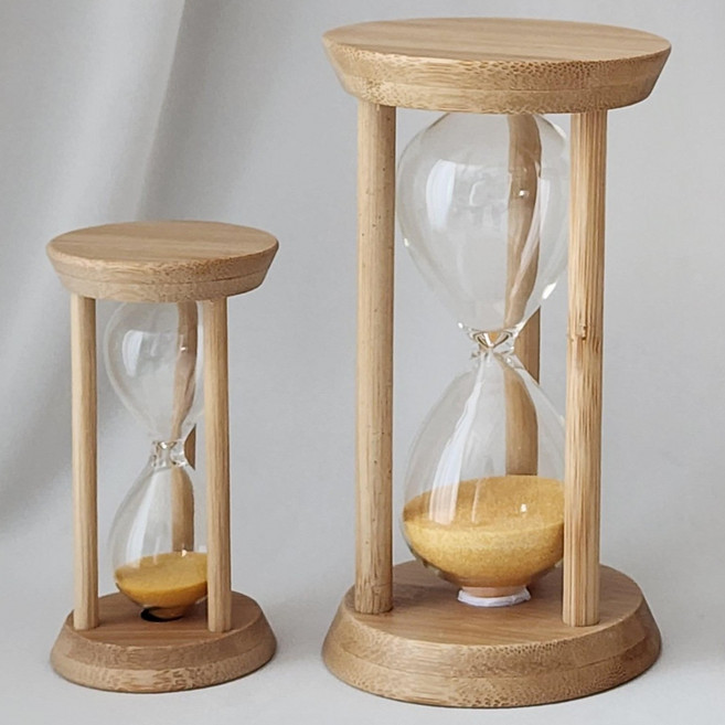 오로라 모래 시계 야광 탁상 타이머 모래멍 집들이 선물, 오렌지, 10분