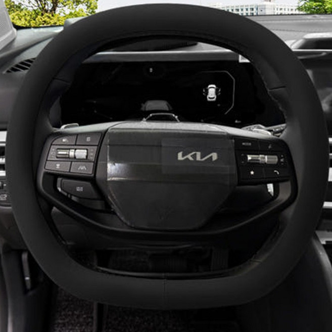 카토피아 더뉴 카니발 4세대 페이스리프트 전용 쌍D컷 가죽 사각 무타공 핸들커버, 05-블랙