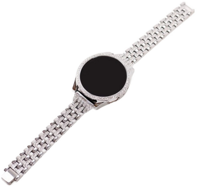 오르몽트 세트 갤럭시워치 클래식 큐빅 브레이슬릿 (보호커버+스트랩) 40mm 44mm, 실버세트