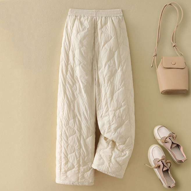ZAJA 겨울 패딩팬츠 캐주얼 바람막이 여성 누빔 바지
