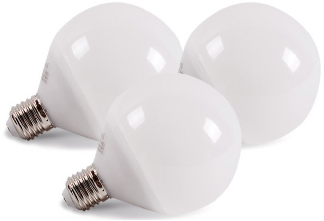 지니 LED 볼전구 12W 볼램프 숏타입 세트, 주광색, 3개