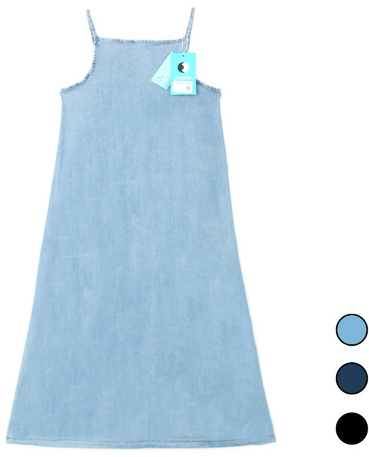 라르고비에 라이오셀 인밴딩 스판 나시 청원피스 데님 민소매 청치마[기장 2종]