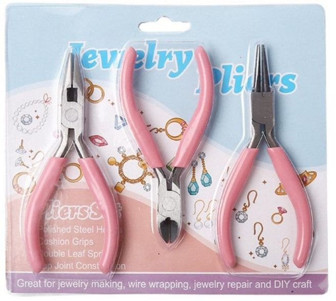 tinduo DIY 공구 평집게 구자말이 니퍼 악세사리 비즈공구 3종 세트, 1세트