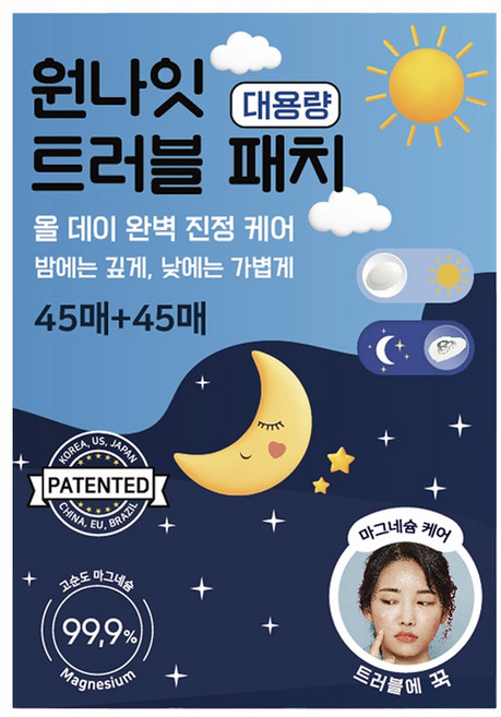 원나잇 트러블 패치, 1개, 90개입