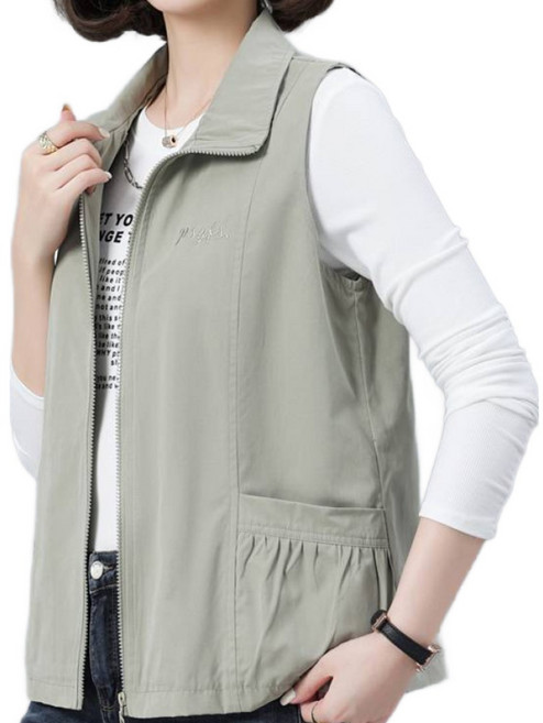 TIMEPURE 여성 봄 가을 캐주얼 베스트 조끼 아우터 레이어드 코디