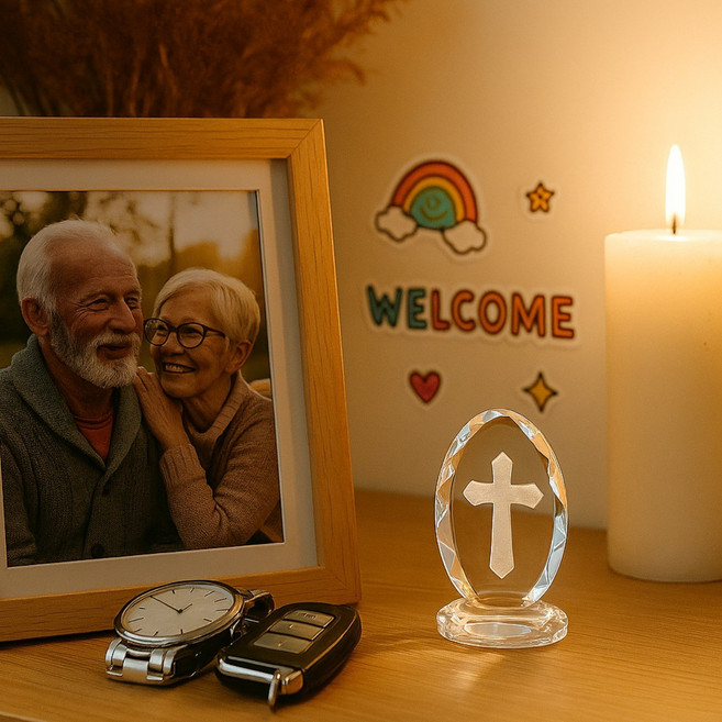 크리스탈 십자가 기도 장식품 유리공예 인테리어소품, 투명십자가