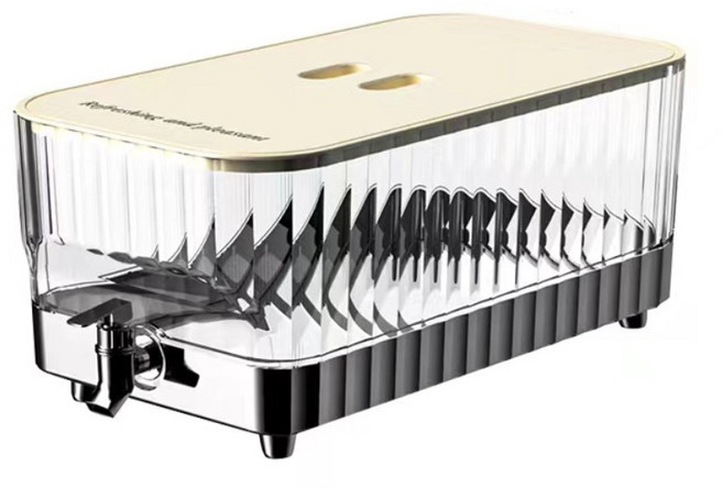 ANYOU 음료수디스펜서 주스분배기 수전 수통, 1개, 5.3L, 은색