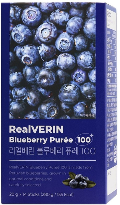 [홈쇼핑 동일 상품]리얼베린 블루베리 퓨레 100, 42개, 20g