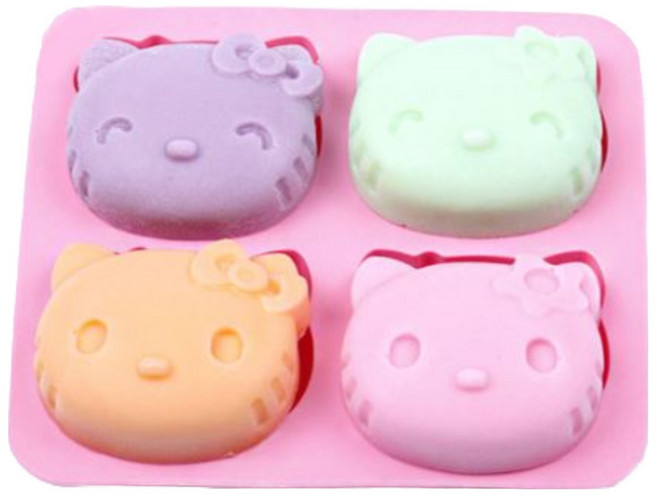 헬로고양이 4구 실리콘몰드, 1개