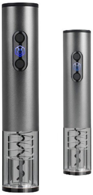 [언박싱팩토리]전동 와인 오프너 LED 원터치 와인따개 (본체+호일커터), 그레이