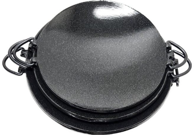맥반석 고리전골 무쇠 전골팬 업소 부대찌개 캠핑 볶음팬 쭈꾸미팬 업소용 볶음냄비 코팅 식당 팬, 1개, 소 30.5cm