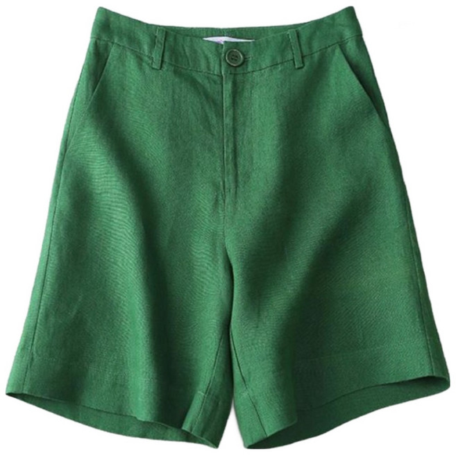 (완전 편한) 1+1 여성 린넨 와이드 정장 캐쥬얼 숏팬츠 여름 추천 하이웨이스트 5부 일자 슬렉스 쿨링 시원한 면 마 모던 디자인 화이트 베이지 휴양지 여자 데일리 반바지