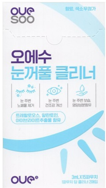 오에수 눈꺼풀 클리너 3ml 15파우치 30매입, 1개, 30개입