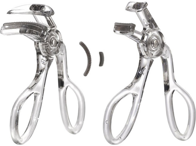 실버카우 속눈썹 집게+부분 뷰러+실리콘 패드 세트 속눈썹, 1세트, 클리어