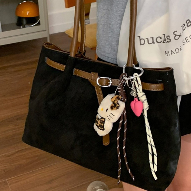 B&C.Room 스웨이드 가방 여성 숄더백 여성 토트백 대용량 통근용 가방 빈티지 미니멀 겨드 랑이백 여성 크로스백 데일리 가방 선물