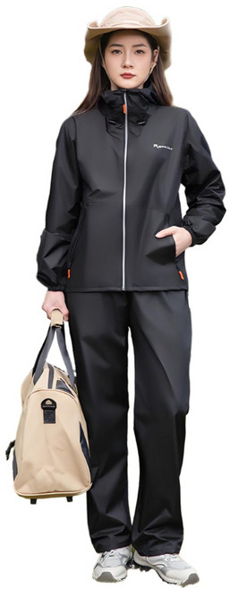 정싱 골프 비옷 세트 방수 야외활동 우비 우의 상하의 강력방수 경량우비, 1개, 블랙