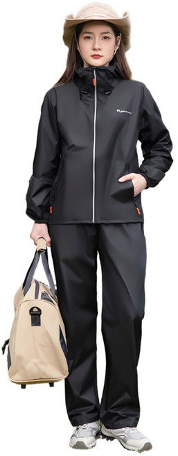 정싱 골프 비옷 세트 방수 야외활동 우비 우의 상하의 강력방수 경량우비, 1개, 블랙