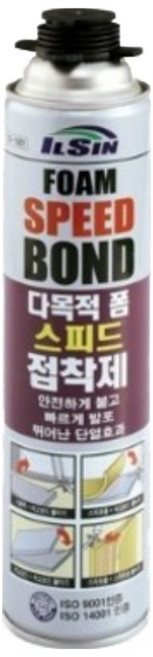 INVEN* 일신 고급 스피드 폼 본드 접착제 ( 건 용 )@안전2중포장@ pp보드 스치로폼 단열제 아이소핑크 빠른경화, 1개