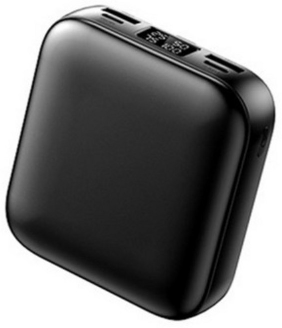 [5시건 당일배송] 2026 FOOI 컴팩트 손거울 초경량 보조배터리 초고속충전 20000mAh 기내용, 블랙