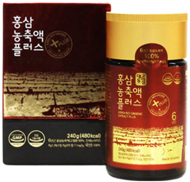 6년근 진한 홍삼 농축액 플러스 기능성 홍삼 온 가족 건강, 1개, 480g