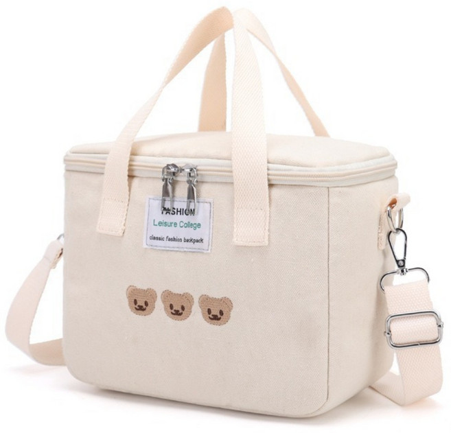 플로타임 피크닉 이유식 소풍 보냉백 도시락가방, 아이보리, 1개
