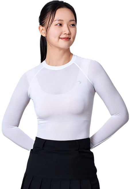 TS스포츠 여성 골프이너웨어 기능성 자외선차단 냉감 쿨 티셔츠-라운드넥
