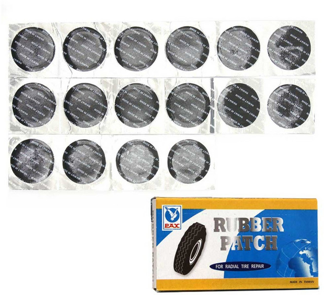 자전거 수리 펑크패치 타이어 펑크 빵구 본드 패치 50mm, 16개, 블랙