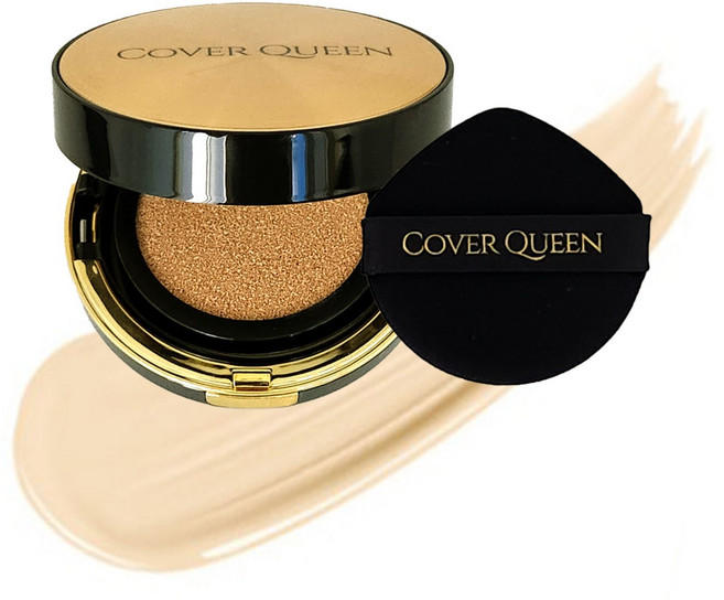 커버퀸 (결점) 풀커버 쿠션 파운데이션 SPF50+ PA++++, 본품, 1개, 21호 본품