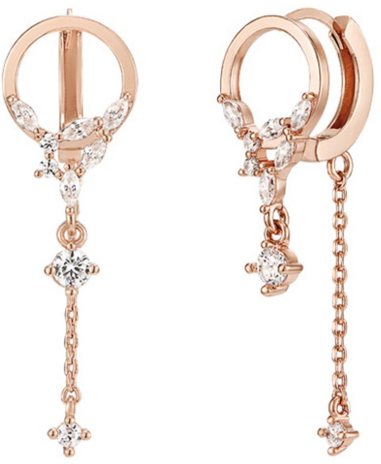 [끄란느] 14K 원형 포인트 원터치 드롭 귀걸이 (gold filled) C24EGF108